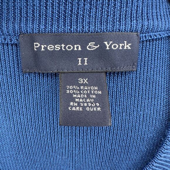 Preston & York Sleeveless Sweater Womens Size 3x Blue Mock Neck Versatile - Picture 7 of 10